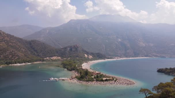 Aerial View Showplace Blue Lagoon Oludeniz Fethiey High Quality Footage — Vídeo de stock