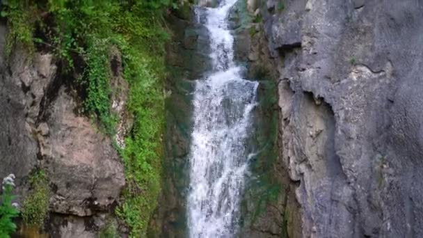 Der Schöne Wasserfall Bei Hallstatt Österreich Hochwertiges Filmmaterial — Stockvideo