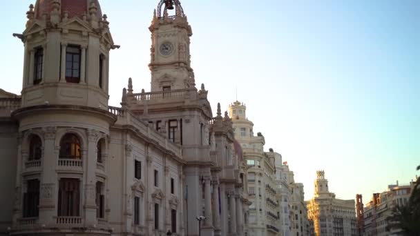 Valencia Spain May 2023 Sunny Day City Cars Road Historical — Stock Video