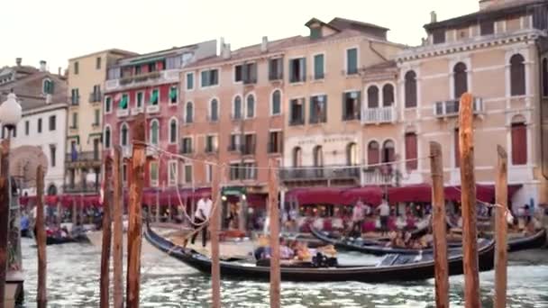 Венеціанські Історичні Будівлі Канал Італія Туристичний Напрямок Високоякісні Кадри — стокове відео