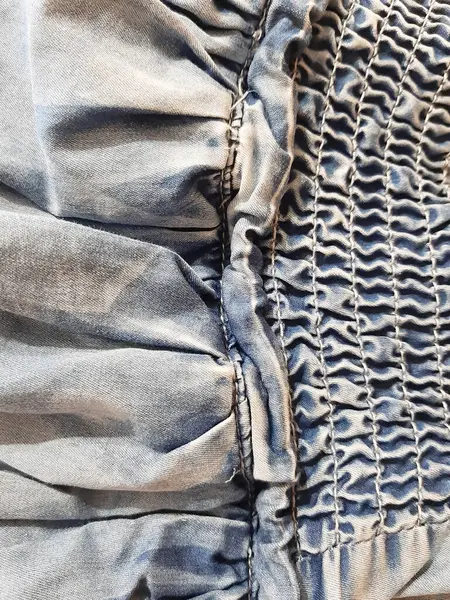 Elastische Band Ruches Jeans Achtergrond Denim Achtergrond Ontwerp Fotografie Textiel — Stockfoto