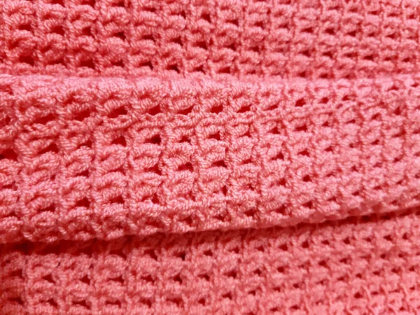 Pinkfarbene Draufsicht Gestrickt Garn Hintergrundgestaltung Fotografie Textil Stoffschablone Modern Neu — Stockfoto