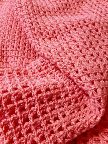 Розовая Деталь Вязание Пряжа Дизайн Фона Фотография Текстиль Ткань Шаблон — стоковое фото