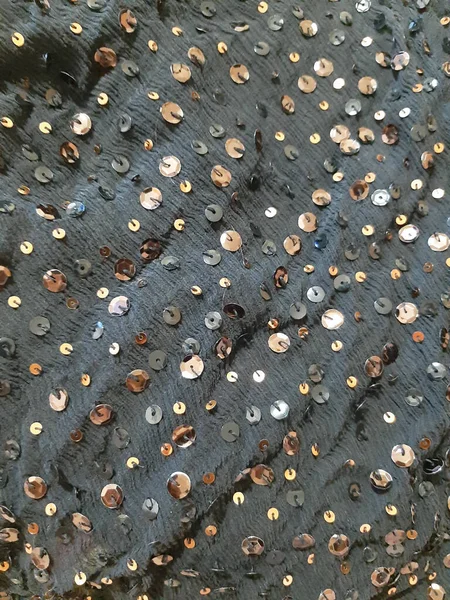 Zwarte Sjabloon Met Lovertjes Achtergrond Ontwerp Fotografie Textiel Textiel Sjabloon — Stockfoto