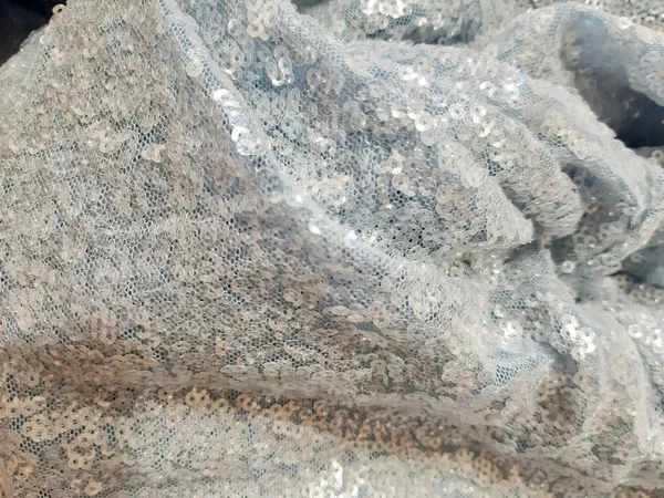 Ткань Голубая Металлическими Блёстками Блестками Дизайн Фона Фотография Текстиль Ткань — стоковое фото