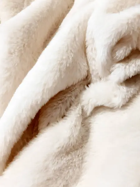 Tissu Blanc Hiver Fausse Fourrure Chaleureux Confortable Doux Moelleux Fond — Photo