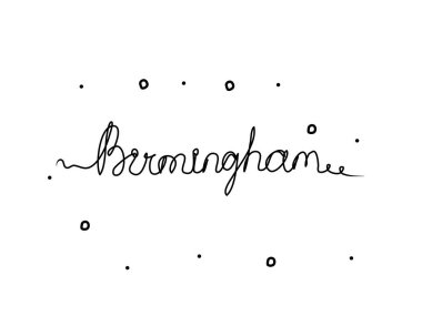 Birmingham. Amerika 'da bir şehir. Bir çizgi çizilmiş el çizimi. Vektör nesne çizimi, minimalizm el çizimi tasarımı modern tasarım