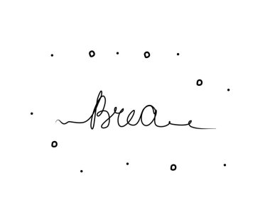 Brea. City in the USA. One line drawing doodle hand drawn. Vector object illustration, minimalism hand drawn sketch design modern new clipart