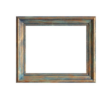 Provence tarzı ahşap çerçeve: yeşil ve altın rengi. İzole edilmiş