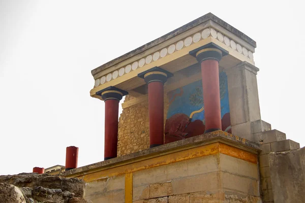 Κνωσός Είναι Ένα Μνημείο Του Μινωικού Πολιτισμού Στην Κρήτη Ερείπια — Φωτογραφία Αρχείου
