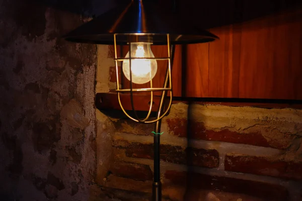 Vintage Lampa Ścienna Projektowanie Żarówki Stylu Vintage Ścianie Antyczna Lampa — Zdjęcie stockowe