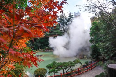 Shiraike Jigoku hot spring in Beppu, Oita. clipart