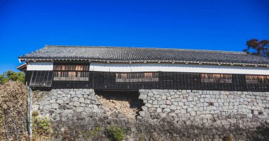 Kumamoto depreminden sonra Kumamoto Kalesi 'ndeki hasarlı binalar