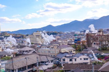 Buhar Gözlemevinden Beppu şehrinin görüntüsü