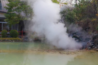 Shiraike Jigoku kaplıcası Beppu, Oita.