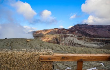 Aso Dağı Nakadake Krateri, Aso, Kumamoto, Kyushu, Japonya