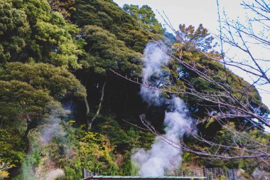 Doğanın Ortasında Onsen 'den Manzaralı Buhar Yükseliyor