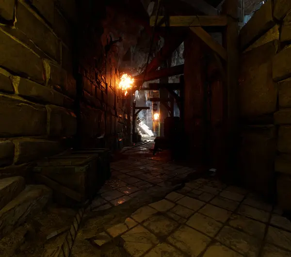 Bir şatonun zindanlarında 3D resimlendirme  