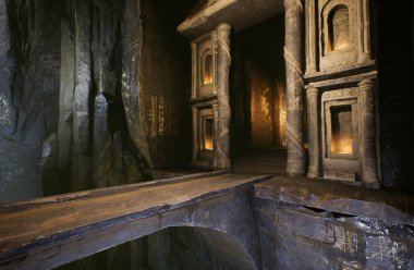 3 boyutlu fantezi mağaranın içini bir köprüyle donattık. 