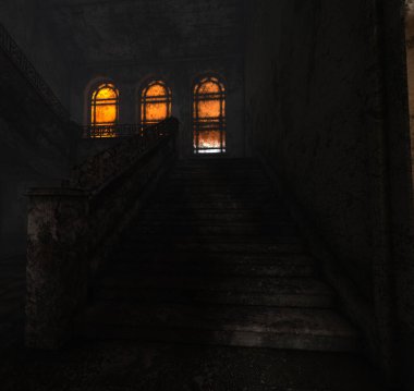 Terk edilmiş bir malikaneden 3D iç mekan