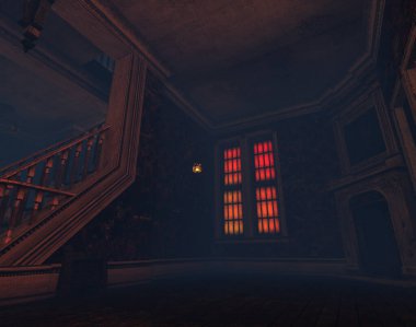 Terk edilmiş bir malikaneden 3D iç mekan