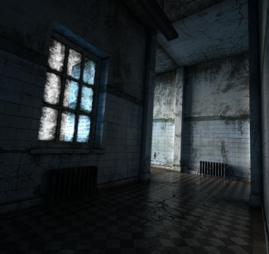 Terk edilmiş iç kurum 3D olarak arkaplan resmi olarak sunuldu