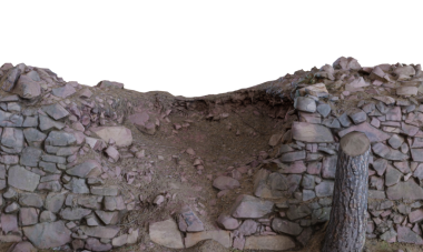 3D kayalık zemin şeffaf arkaplanda izole edildi