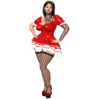 Arkaplanda izole edilmiş üç boyutlu şehvetli iğneli kadın karakteri.