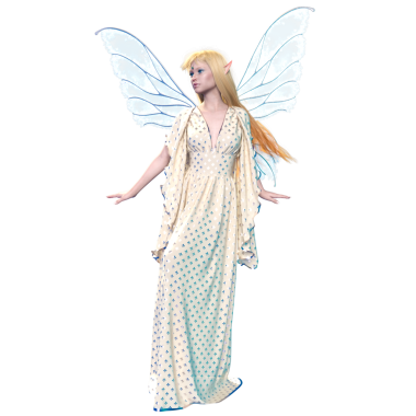 3 boyutlu perili elf kraliçesi şeffaf arkaplanda izole edilmiş.