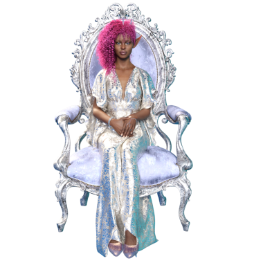 3 boyutlu perili elf kraliçesi şeffaf arkaplanda izole edilmiş.