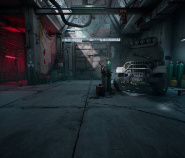 3D oluşturulmuş kıyamet sonrası sığınak 