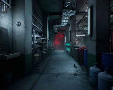 3D oluşturulmuş kıyamet sonrası sığınak 