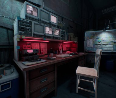 3D oluşturulmuş kıyamet sonrası sığınak 