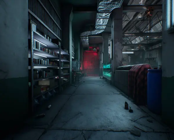 3D oluşturulmuş kıyamet sonrası sığınak 