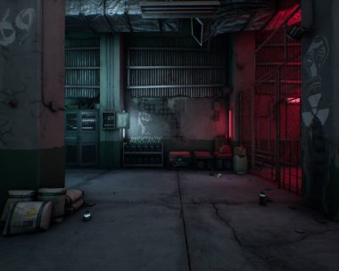 3D oluşturulmuş kıyamet sonrası sığınak 