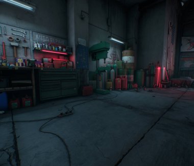 3D oluşturulmuş kıyamet sonrası sığınak 