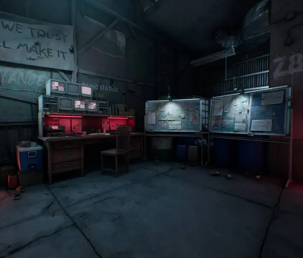 3D oluşturulmuş kıyamet sonrası sığınak 