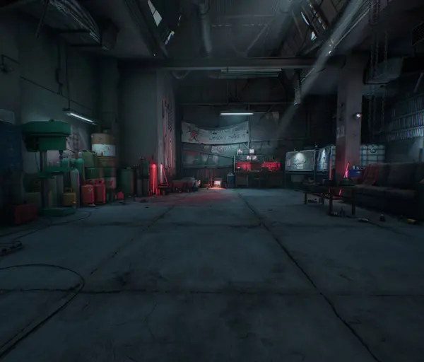 3D oluşturulmuş kıyamet sonrası sığınak 