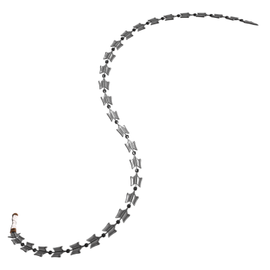 3D yüzen zincir şeffaf arkaplanda izole edildi