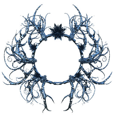 Şeffaf arka planda izole edilmiş dikenli 3D gotik fantezi çerçevesi