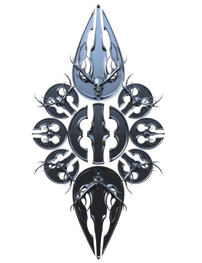 3 boyutlu dekoratif eser şeffaf arkaplanda izole edildi