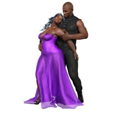 Saydam arka planda izole edilmiş 3D romantik çift