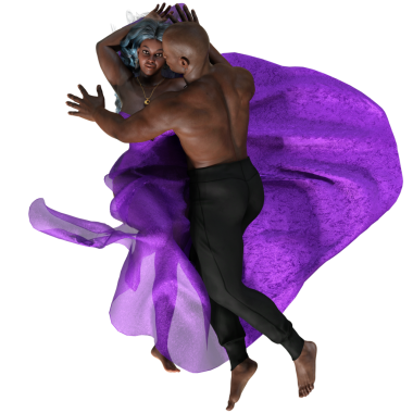 Saydam arka planda izole edilmiş 3D romantik çift