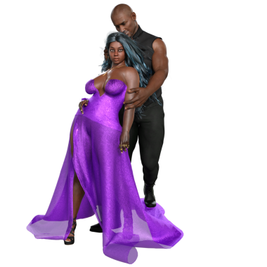 Saydam arka planda izole edilmiş 3D romantik çift