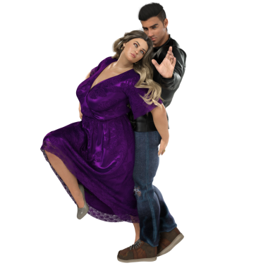 Saydam arka planda izole edilmiş 3D romantik çift