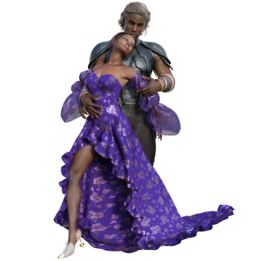 3D yaratılmış fantezi romantik çift şeffaf arka planda izole