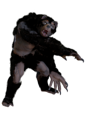 Saydam arka planda izole edilmiş 3 boyutlu ayı adam.