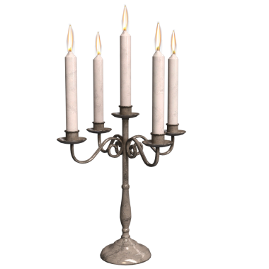 3D oluşturulmuş şamdan şeffaf arkaplanda izole edildi