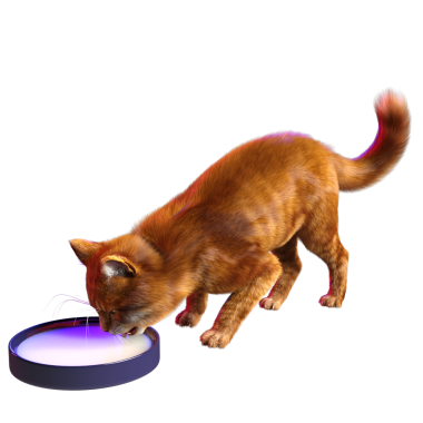 3D görüntülenmiş sevimli kızıl kedi şeffaf arka planda izole edildi