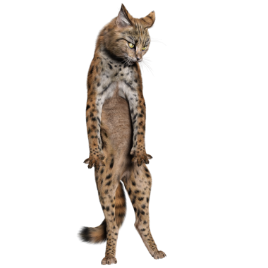 3 Boyutlu sevimli Savannah kedisi şeffaf arka planda izole edilmiş
